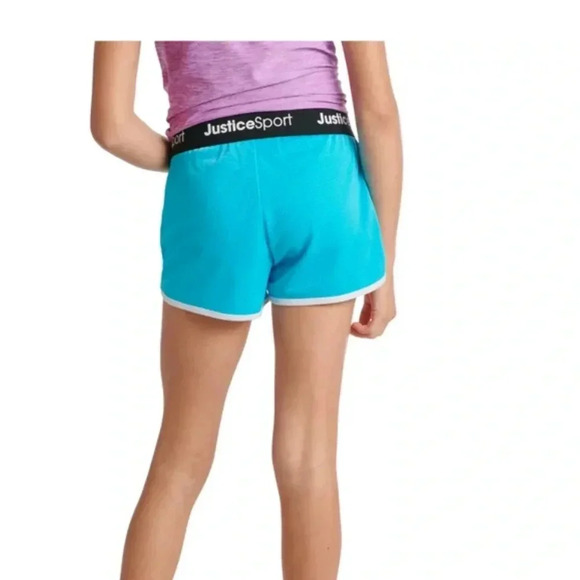 Justice Girls Core Solid Mesh Shorts Blue/Black Elastic Waist size Small (7/8) - Picture 4 of 12